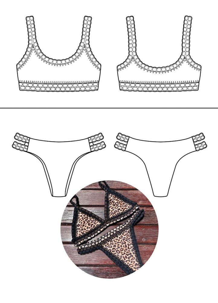 New crochet bikini bottom leopard