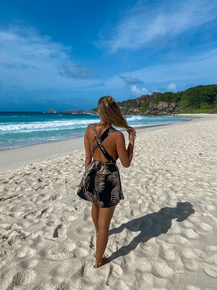 Black Playsuit - palms