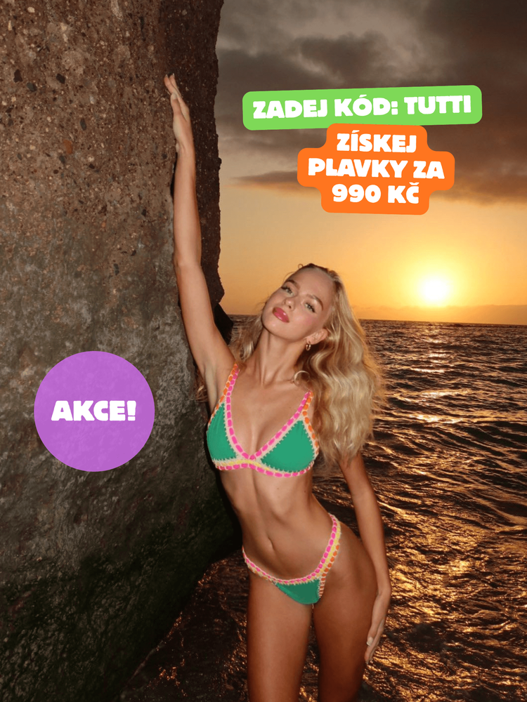 Crochet bikini triangle top green