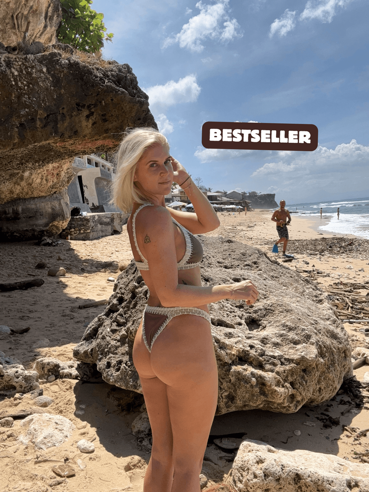 Crochet bikini bottom cappuccino