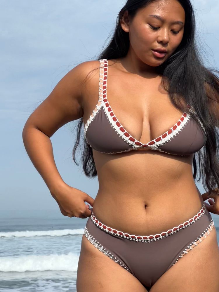 Crochet bikini classic bottom espresso martini