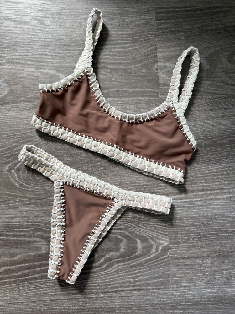 New crochet bikini lambada top cappuccino