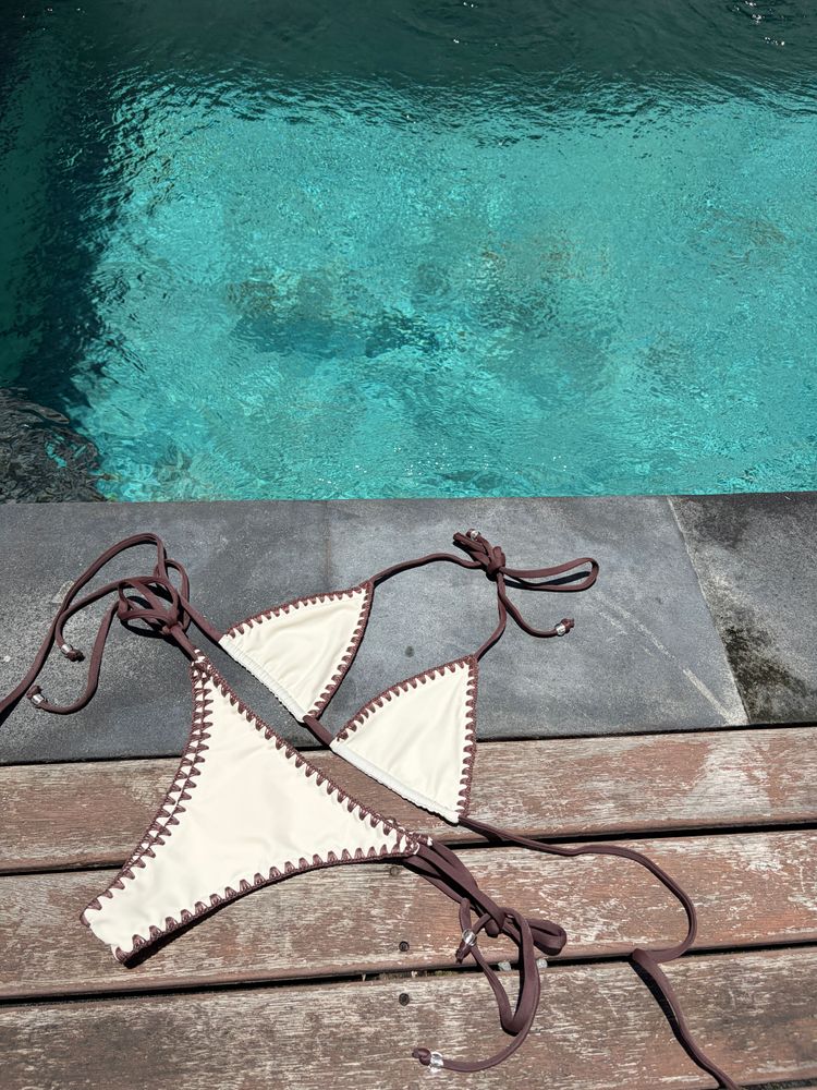 Adjustable crochet brazilian bottom - cream