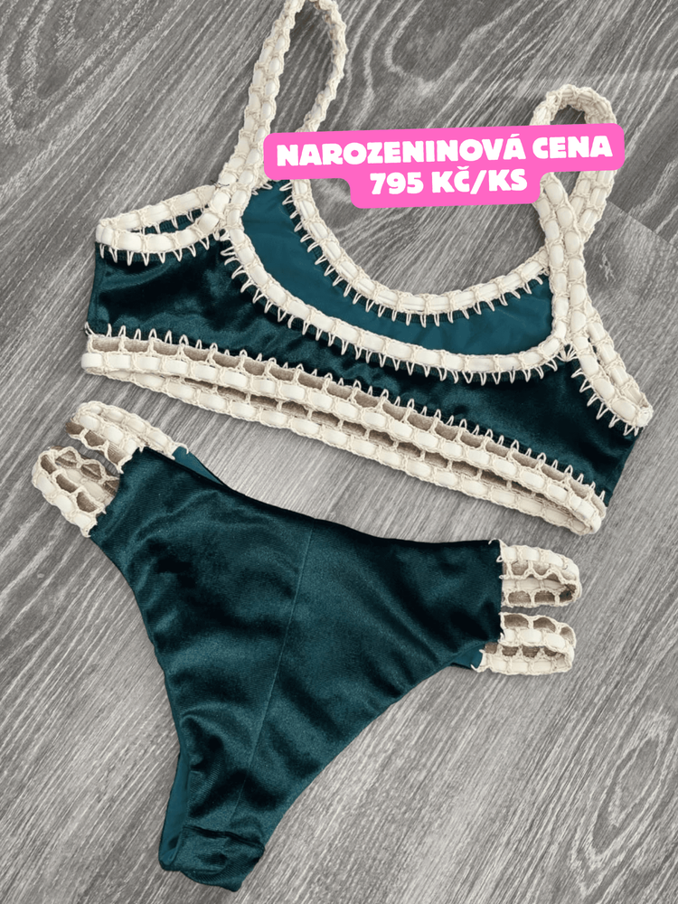 New crochet bikini bottom velvet smaragd