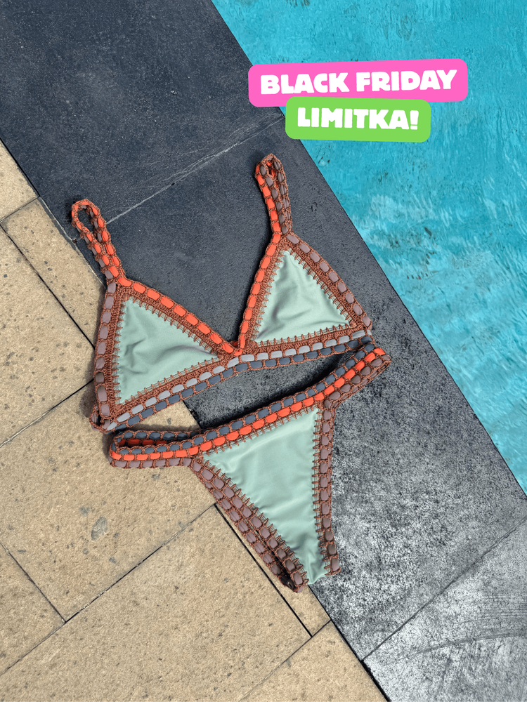 Crochet bikini bottom army mix