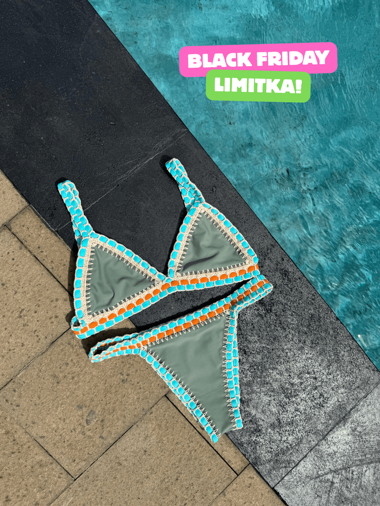 Crochet bikini bottom olive mix