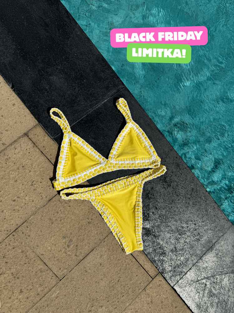 Crochet bikini bottom lemon shiny