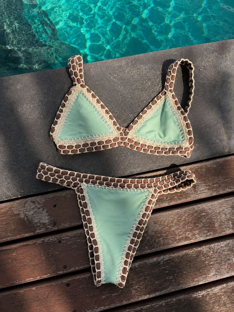 Crochet bikini bottom mint lavender