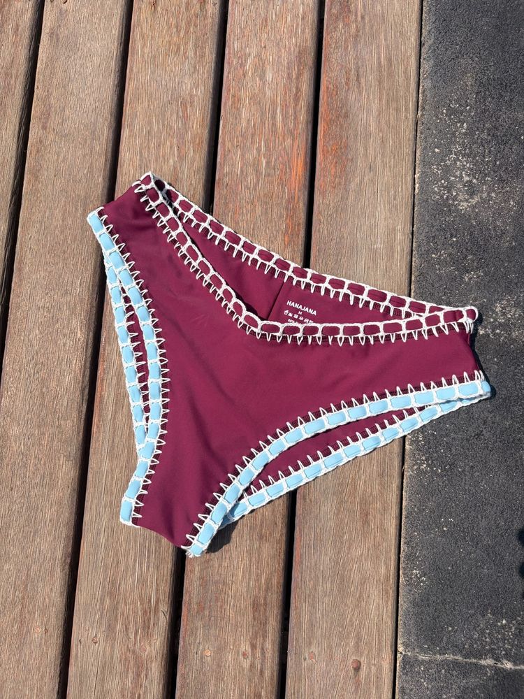 Crochet bikini classic bottom - aquaberry