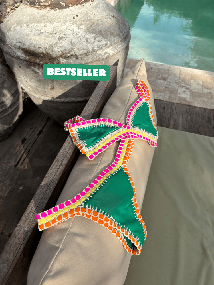 Crochet bikini bottom green