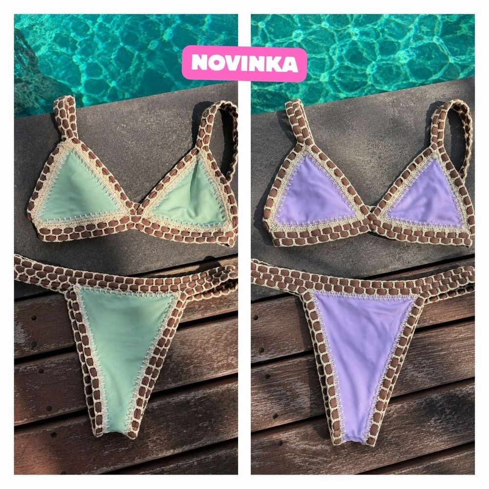 Crochet bikini bottom mint lavender