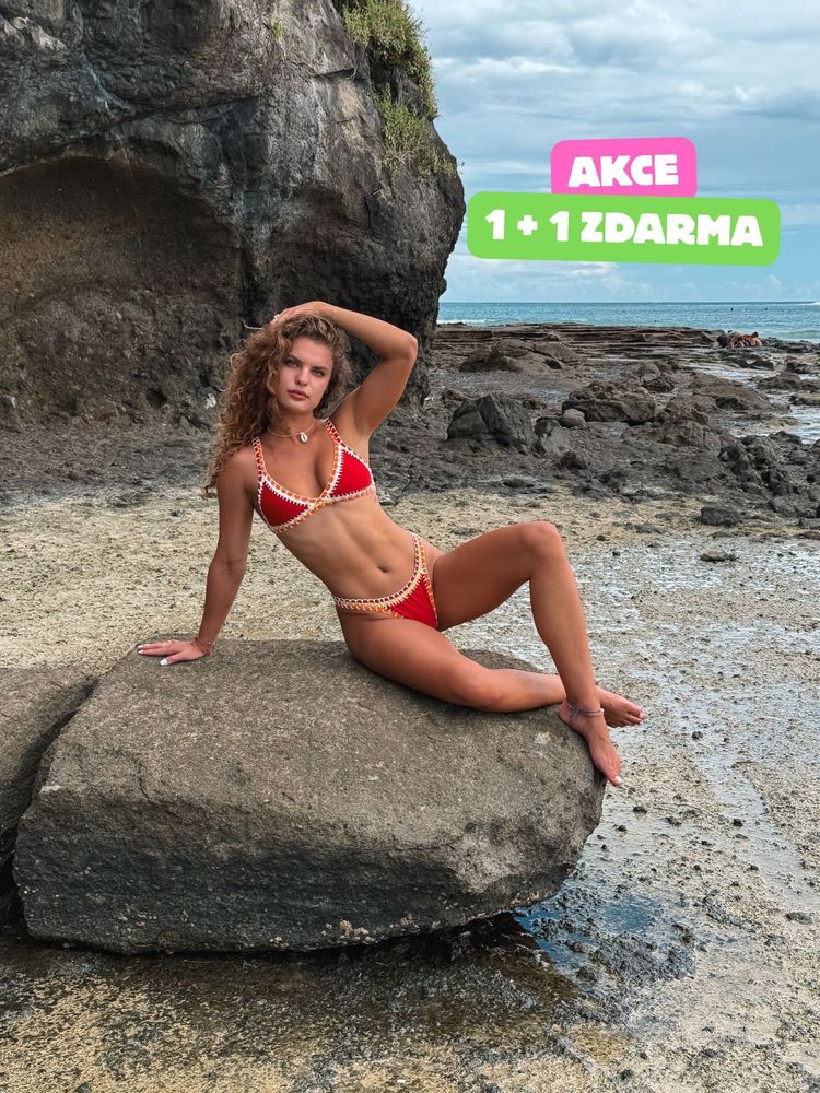 Crochet bikini triangle top malibu sunset