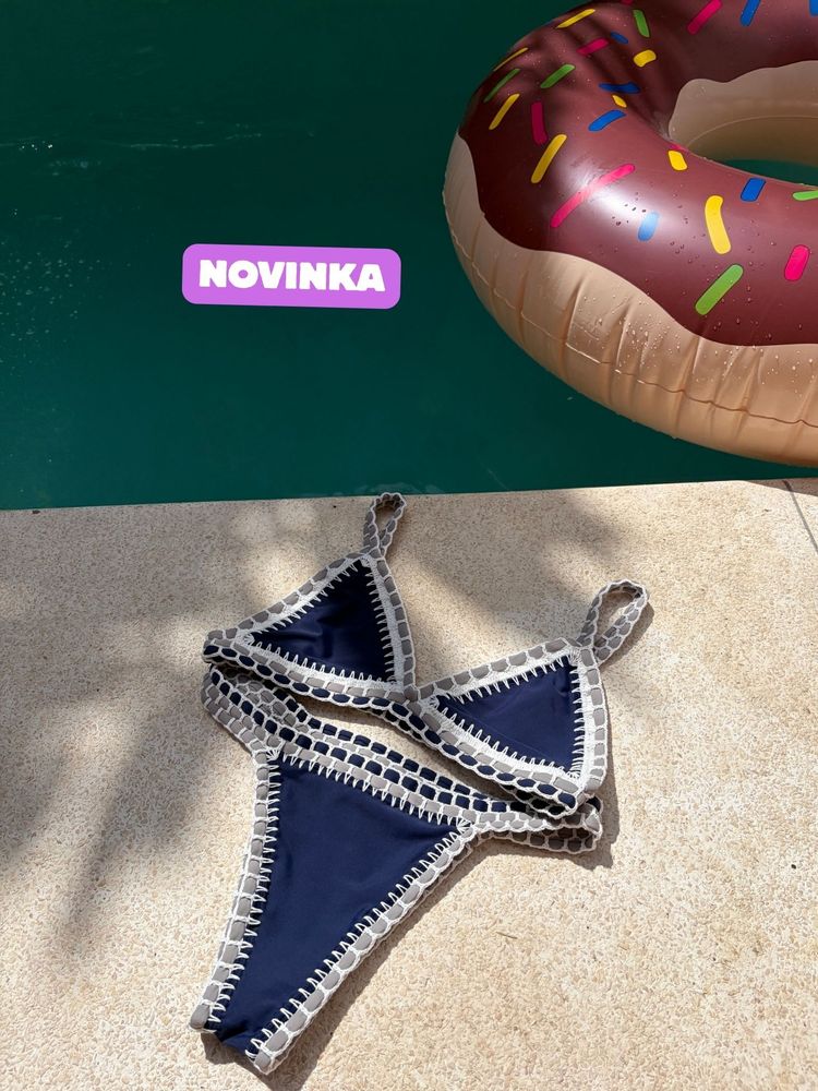 Crochet bikini bottom navy