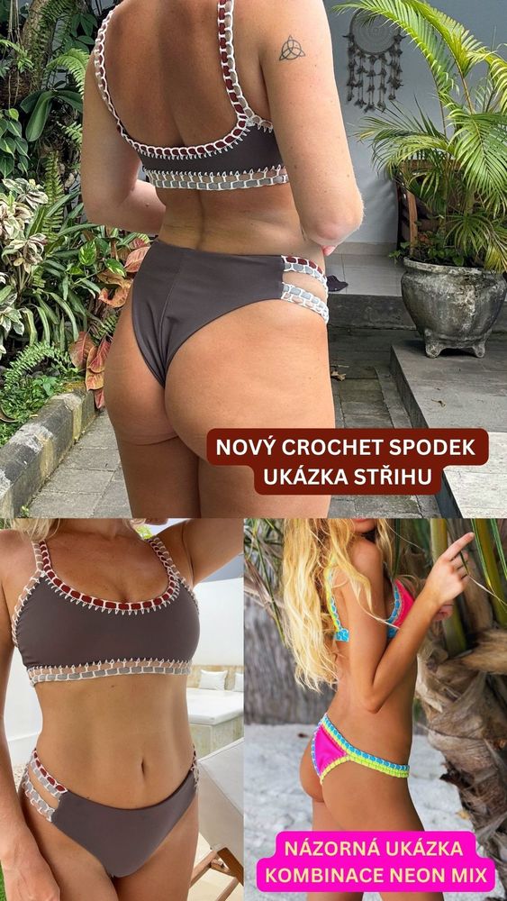 New crochet bikini bottom neon mix