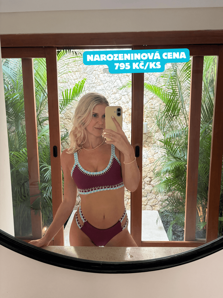 Lambada crochet bikini top aquaberry